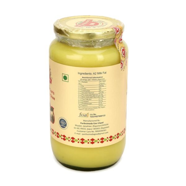 GAVYRATAN 100% Pure Tharparkar A2 Cow Ghee: Made Using Traditional Bilona Method in Glass Jar - Non GMO and Organic (Pack of 1 500 gm)