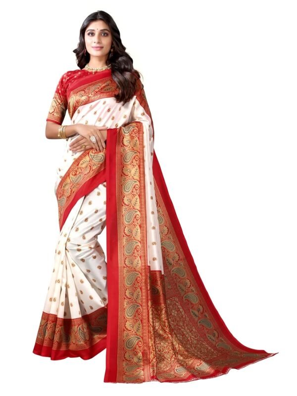 SIRIL Women's Printed Silk Saree with Blouse