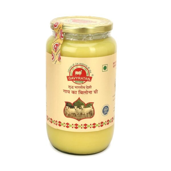 GAVYRATAN 100% Pure Tharparkar A2 Cow Ghee: Made Using Traditional Bilona Method in Glass Jar - Non GMO and Organic (Pack of 1 500 gm)