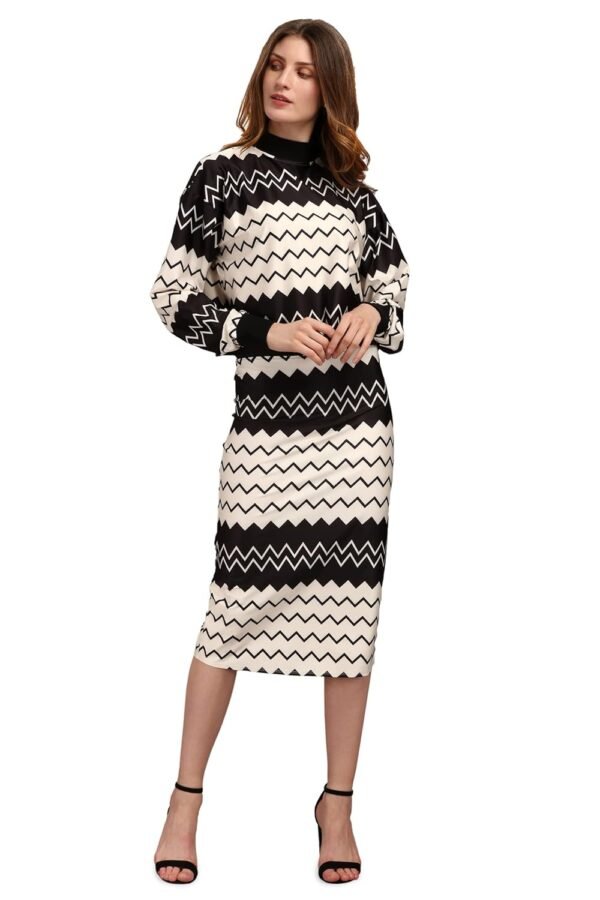 PURVAJA Women's Polyester Blend Cocktail Midi Dress