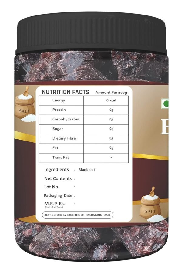 Farm & Farmers Black Salt Whole/Kala Namak, 400 gm