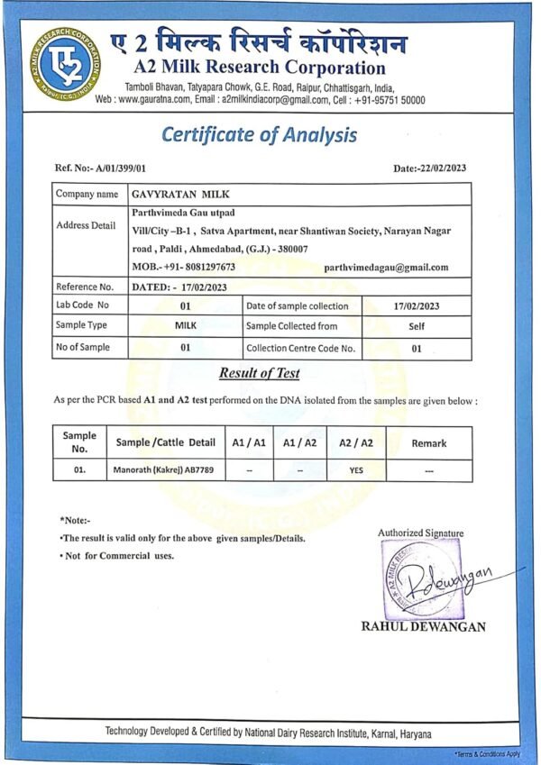GAVYRATAN 100% Pure Tharparkar A2 Cow Ghee: Made Using Traditional Bilona Method in Glass Jar - Non GMO and Organic (Pack of 1 500 gm)