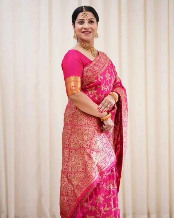 Sugathari Women's Pure Kanjivaram Silk Saree Banarasi Silk Saree With Blouse Piece (SAM PARI S-7)