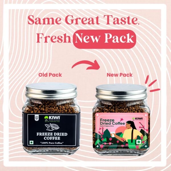 KIWI ( Kisan Window) Freeze Dried Coffee- 150g | 100% Arabica Coffee | Premium Arabica Coffee Blend | For Flavour Rich Cappuccino & Intense Espresso | Instant Arabica Coffee | Aromatic & Flavour Rich Arabica Coffee |- 150g