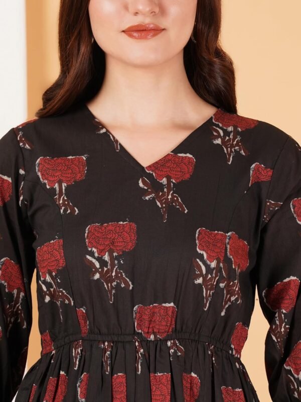 COTLAND Fashions Jaipuri Cotton Printed A-Line Flared Dress for Women