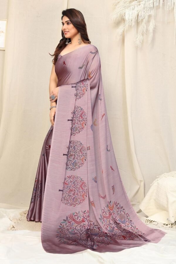 MIRCHI FASHION Women's Fancy Chiffon Madhubani Printed Saree with Blouse Piece
