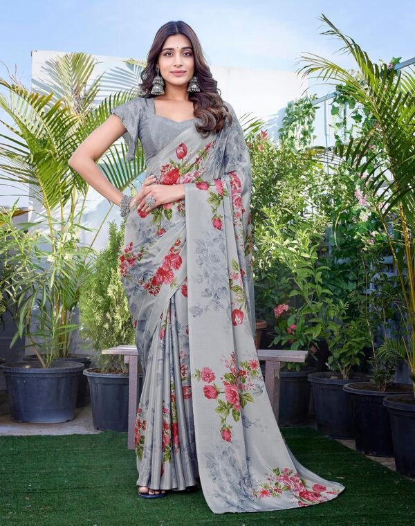 Yashika Women's Elegant Chiffon Saree Set with Blouse Piece - Elevate Your Style with This Trendy Ensemble!