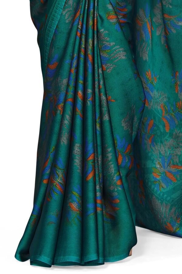 MIRCHI FASHION Women's Stylish Chiffon Leaf Printed Saree with Blouse Piece