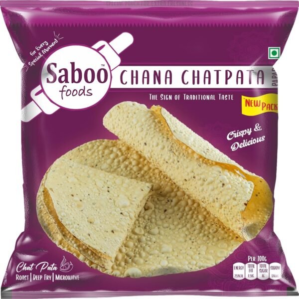 Saboo Foods Chana Chatpata Papad 100% Natural and Medium Spicy Handmade Chatpata Flavour 200 gm
