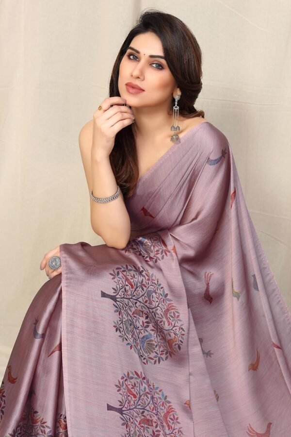 MIRCHI FASHION Women's Fancy Chiffon Madhubani Printed Saree with Blouse Piece