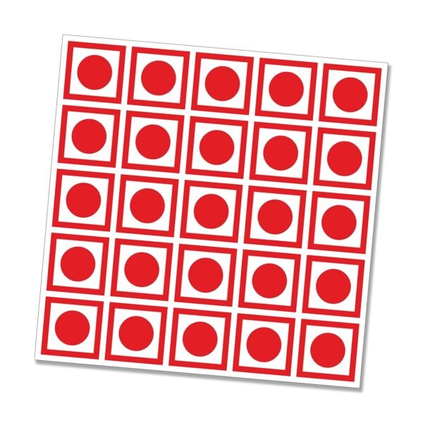 PG Creations Non Veg Stickers for Food, Extra Small Size 10x10 mm Paper Labels, Red, 15000 Stickers