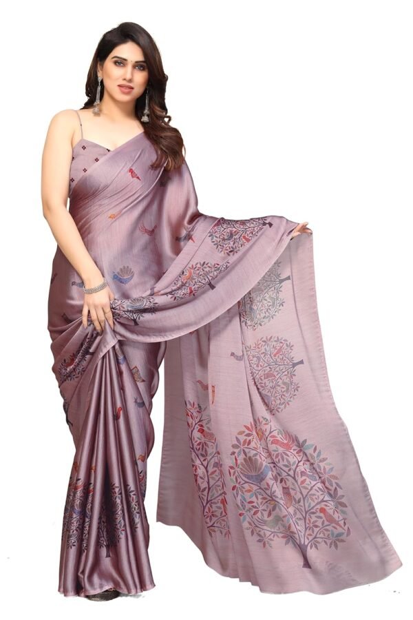 MIRCHI FASHION Women's Fancy Chiffon Madhubani Printed Saree with Blouse Piece