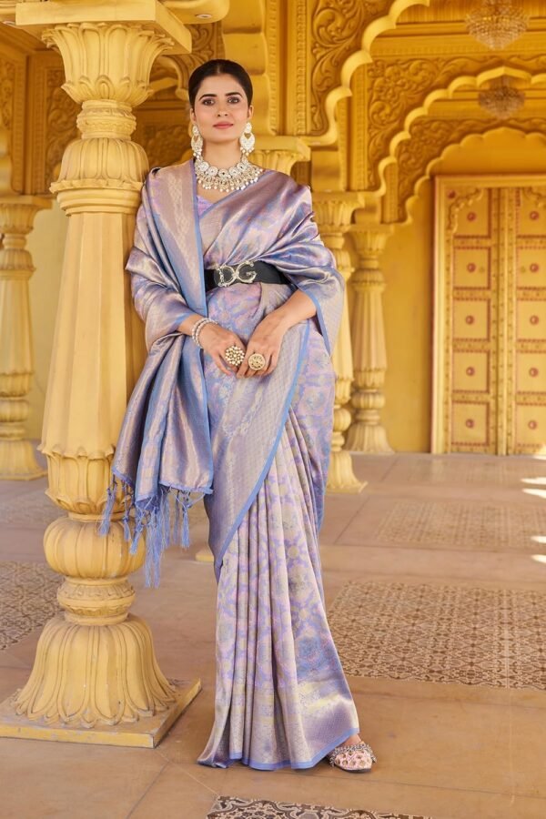 SWORNOF Women's kanjivaram banarasi silk saree for Patola festival Wedding silk with rich pallu Design sarees for women with blouse piece
