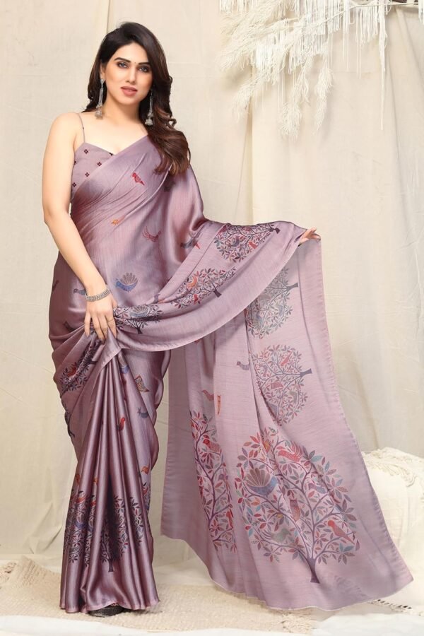 MIRCHI FASHION Women's Fancy Chiffon Madhubani Printed Saree with Blouse Piece