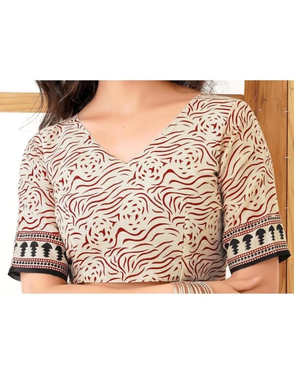 SIRIL Women's Pure Cotton Printed Saree With Unstitched Blouse Piece