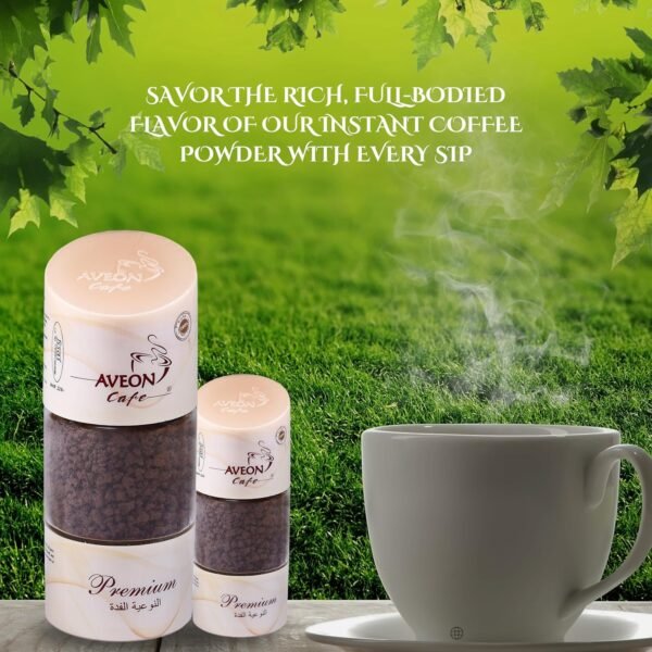 Aveon Café Premium Instant Coffee - 100g Jar | Finely Agglomerated Blend for Rich Aroma & Smooth Flavor | Crafted with Arabica and Robusta | 100% Coffee Perfection - 100g