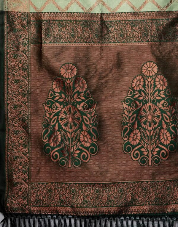 SIRIL Women's Banarasi Jacquard Soft Kanjeevaram Saree With Unstitched Blouse Piece