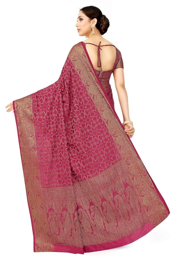 MIMOSA Women Patola Style Art Silk Saree Color : Pink (4574-2526-Sd-Gajj)