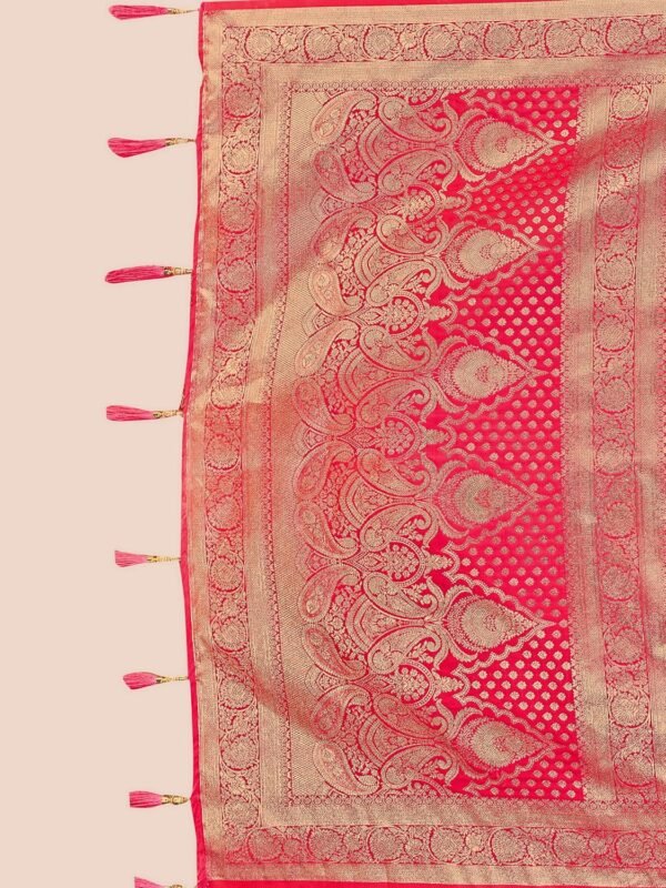 Mehrang Cotton Banarasi Silk Saree for Women With Unstitched Blouse Piece