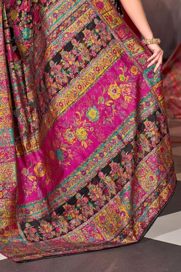 SWORNOF Women's kanjivaram banarasi silk saree for Patola festival Wedding silk with rich pallu Design sarees for women with blouse piece